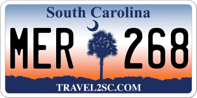 SC license plate MER268