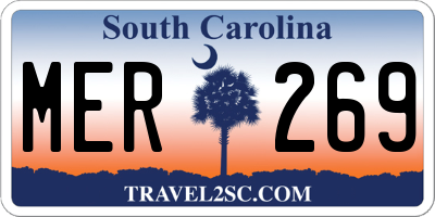 SC license plate MER269