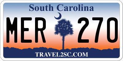 SC license plate MER270