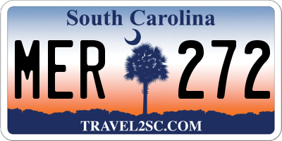 SC license plate MER272