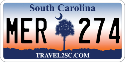 SC license plate MER274