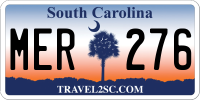 SC license plate MER276