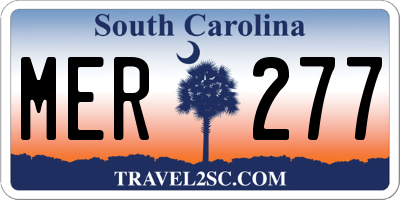 SC license plate MER277