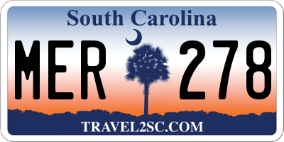 SC license plate MER278