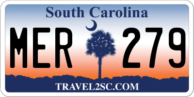 SC license plate MER279