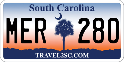 SC license plate MER280