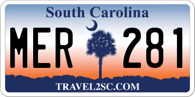 SC license plate MER281