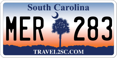 SC license plate MER283