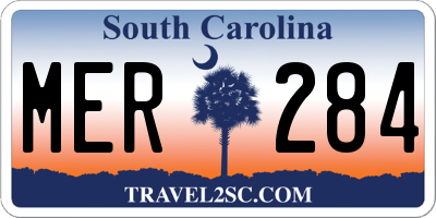 SC license plate MER284