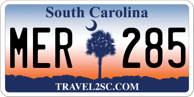 SC license plate MER285