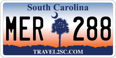 SC license plate MER288