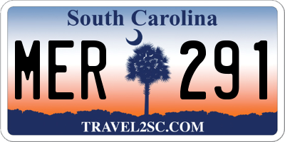 SC license plate MER291