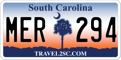 SC license plate MER294