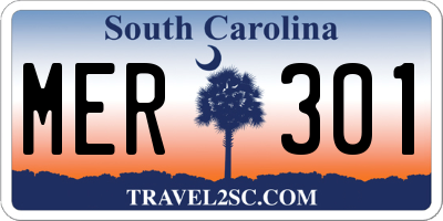 SC license plate MER301