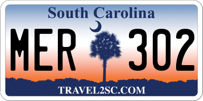 SC license plate MER302