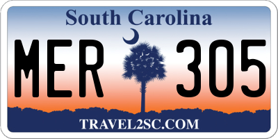 SC license plate MER305