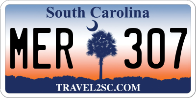 SC license plate MER307