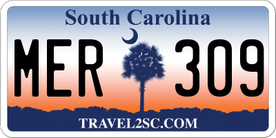 SC license plate MER309