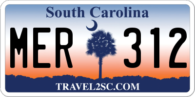 SC license plate MER312