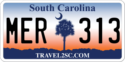 SC license plate MER313