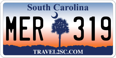 SC license plate MER319