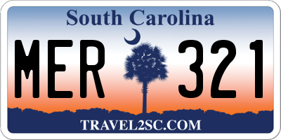 SC license plate MER321