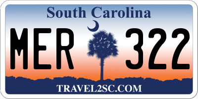 SC license plate MER322