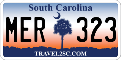 SC license plate MER323