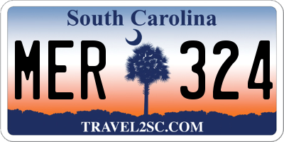 SC license plate MER324