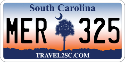 SC license plate MER325