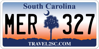 SC license plate MER327