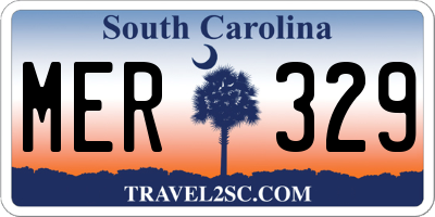 SC license plate MER329
