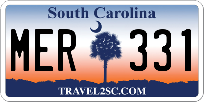 SC license plate MER331