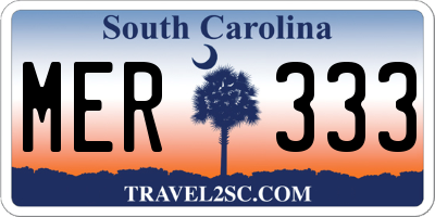 SC license plate MER333