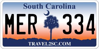 SC license plate MER334