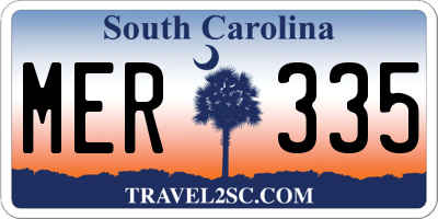 SC license plate MER335