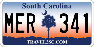 SC license plate MER341