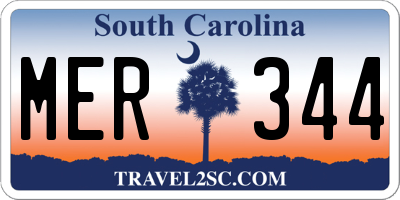 SC license plate MER344