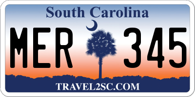 SC license plate MER345