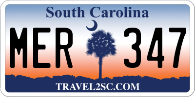 SC license plate MER347