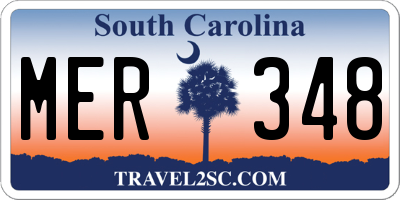 SC license plate MER348