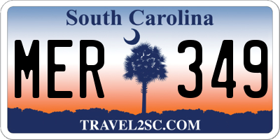 SC license plate MER349