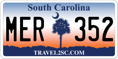 SC license plate MER352