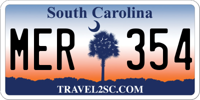 SC license plate MER354