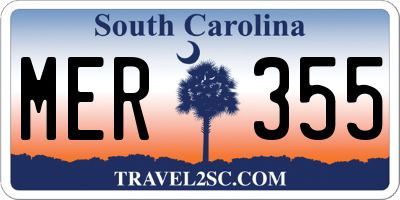 SC license plate MER355