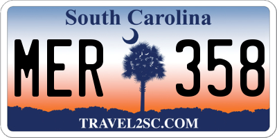 SC license plate MER358