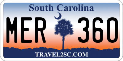 SC license plate MER360