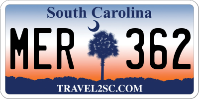 SC license plate MER362