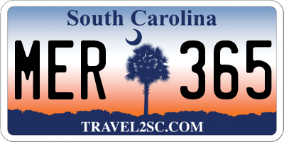 SC license plate MER365