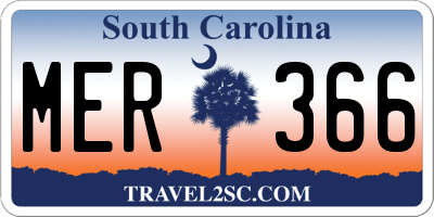 SC license plate MER366
